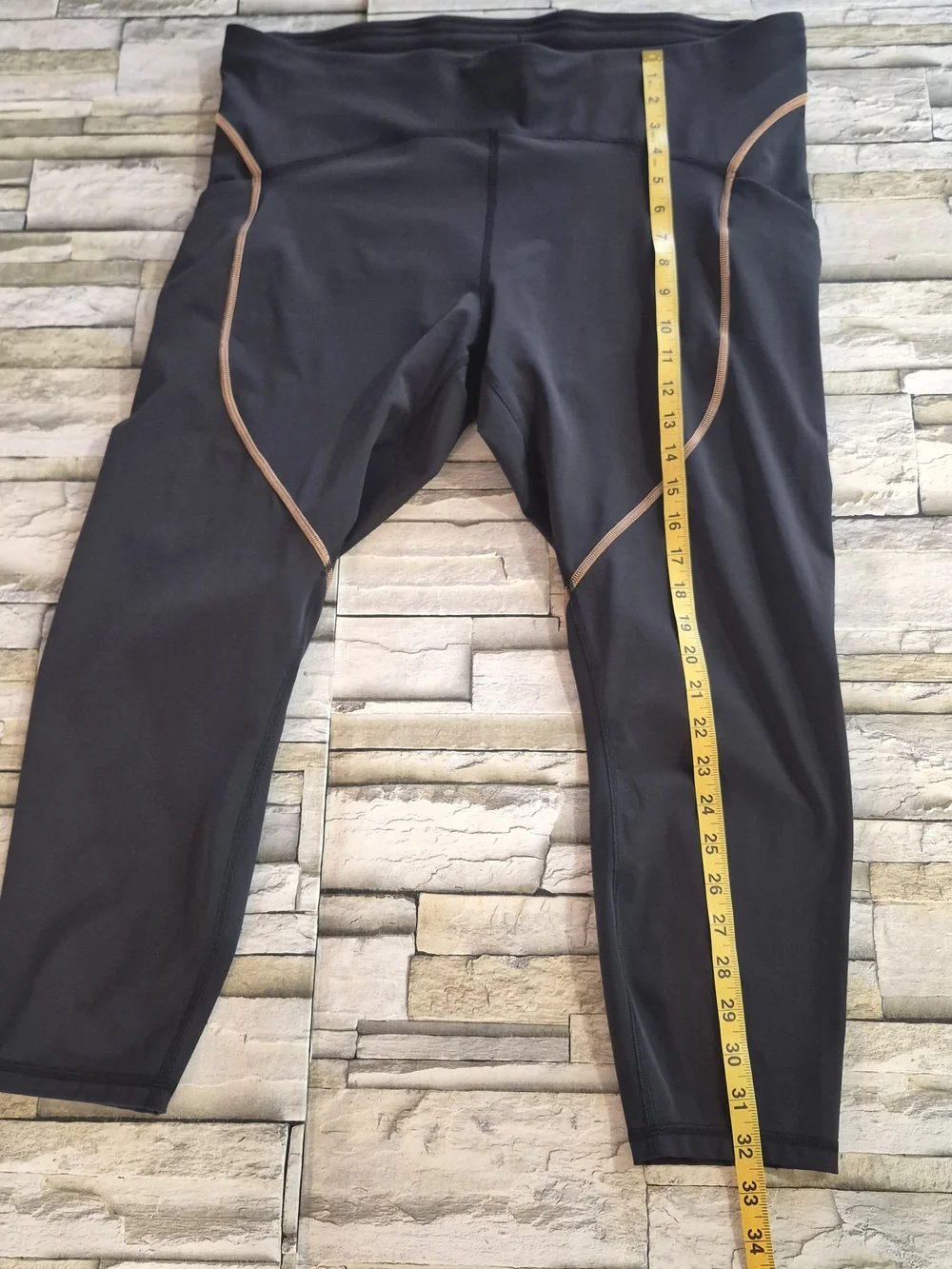Lululemon Leggins All The Right Places Crop Size 20 Black Stitch Activewear